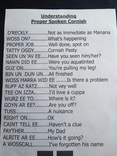 Cornish vernacular - translated?!...